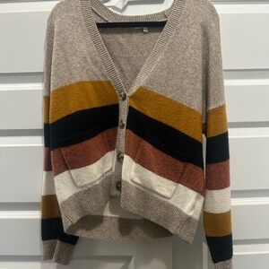 Madewell boyfriend Striped Women's Sweater - Tan, Black, Brown, Cream